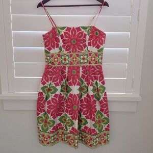 Maggy London pink green Geometric Print sundress Dress size 10
